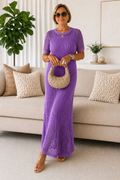 Kate crochet knit maxi dress - side view
