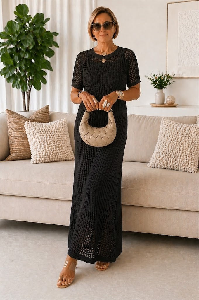 Kate crochet knit maxi dress - colour options