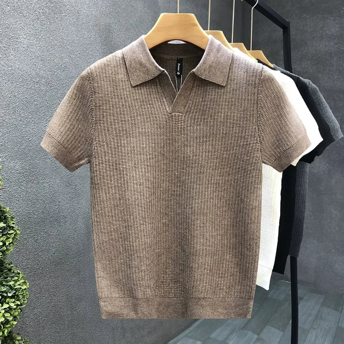 Killian textured knit shirt - front view
