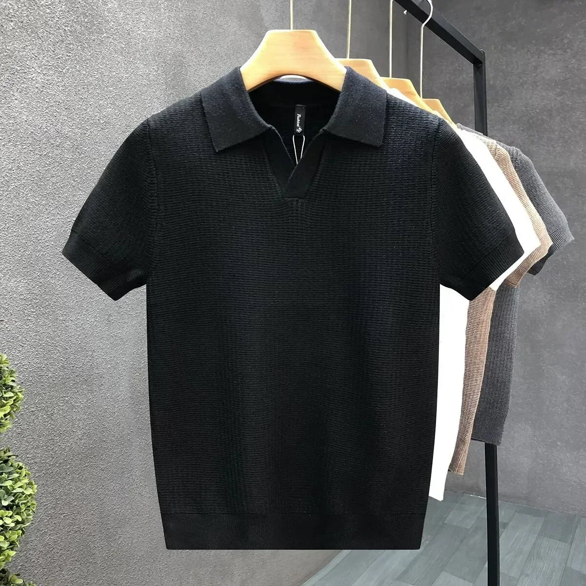 Killian textured knit shirt - back view