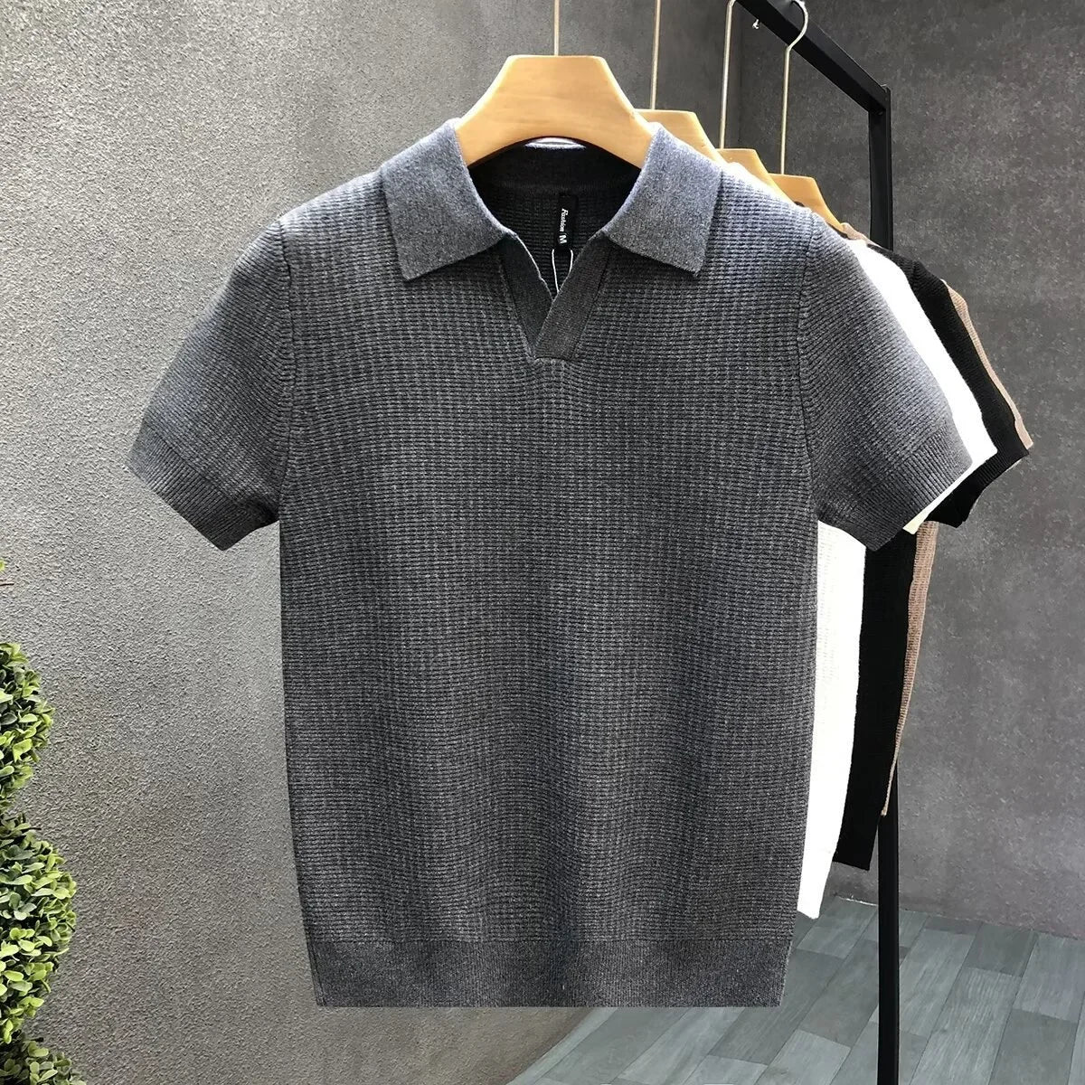 Killian textured knit shirt - detail view