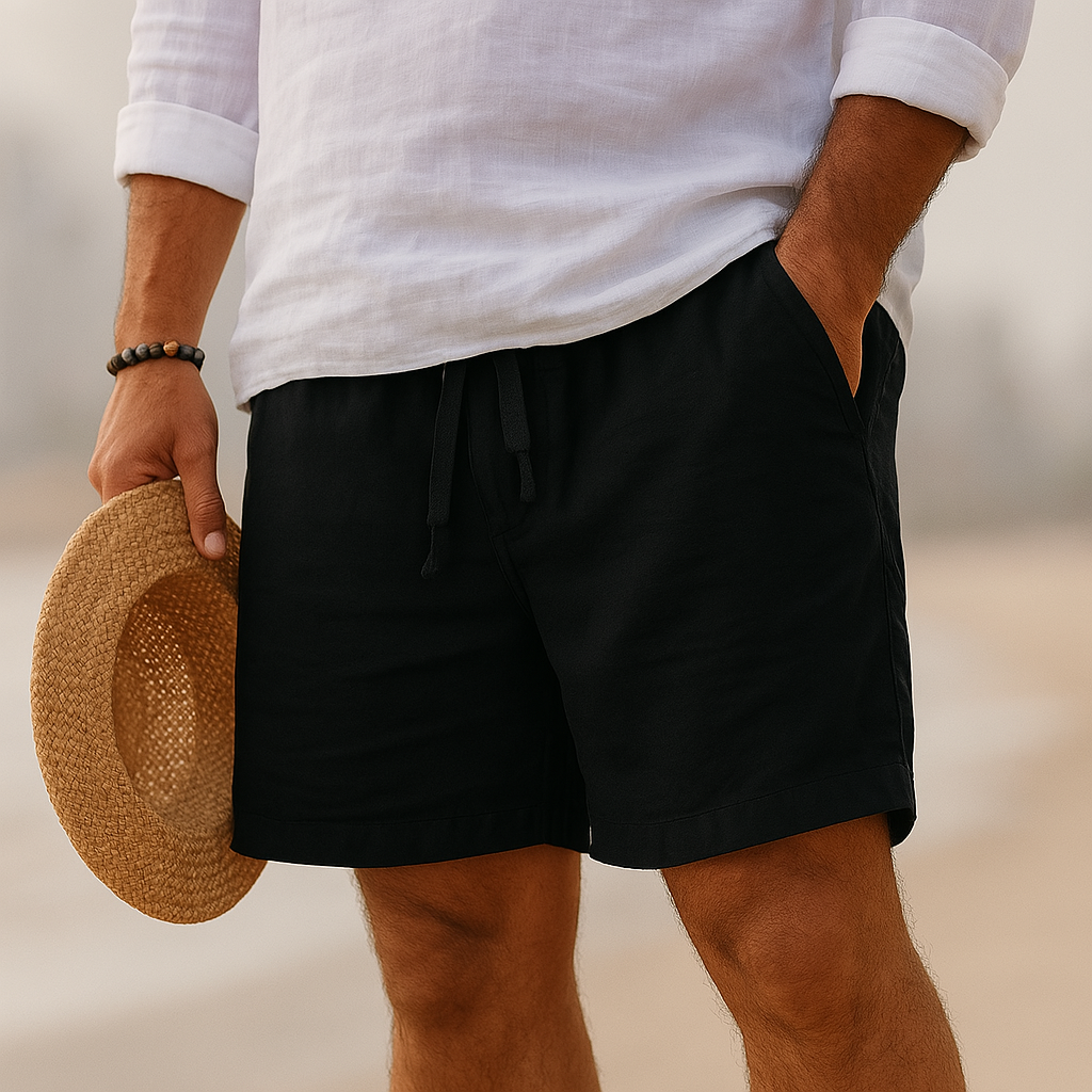 Lysander cotton-linen shorts - side view