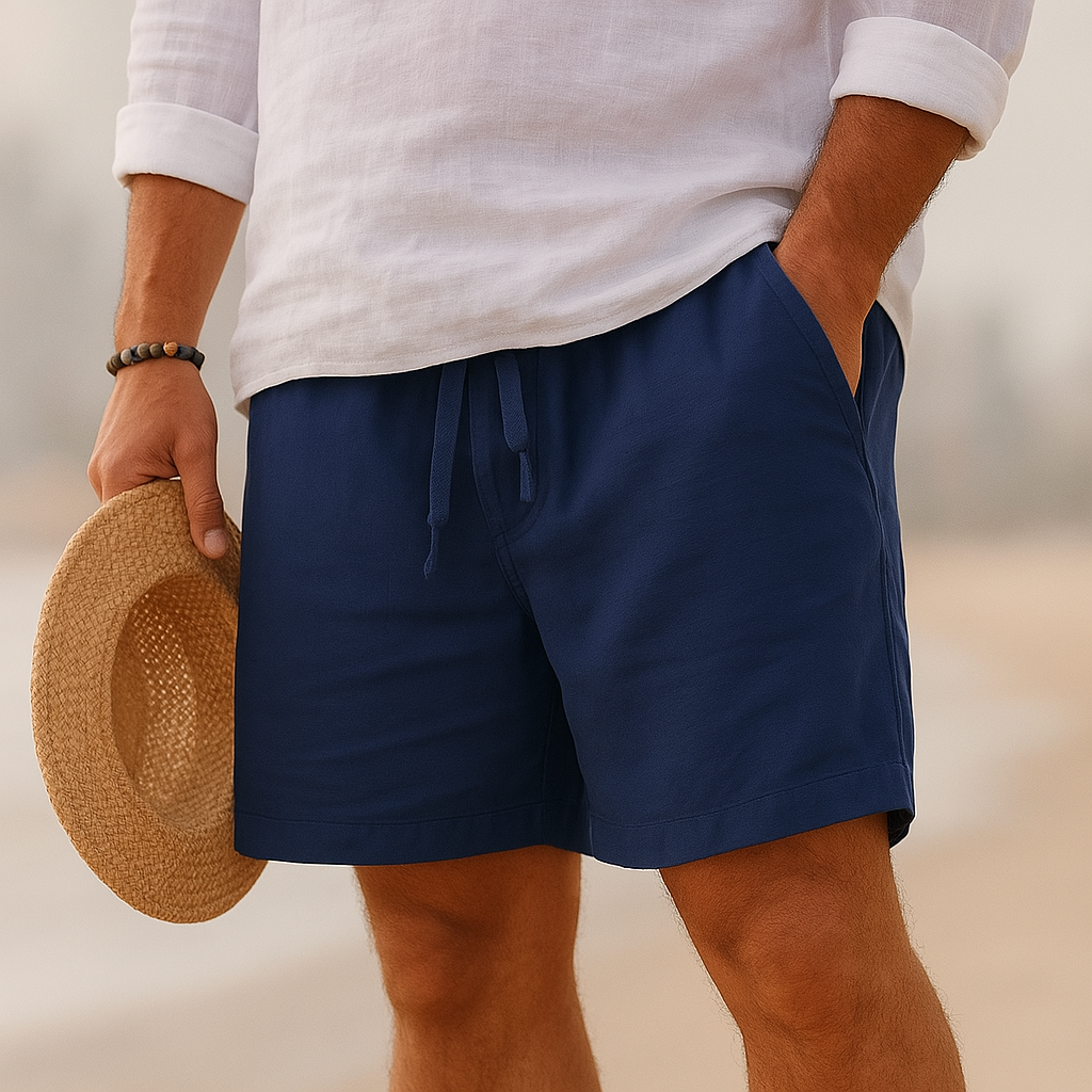 Lysander cotton-linen shorts - back view
