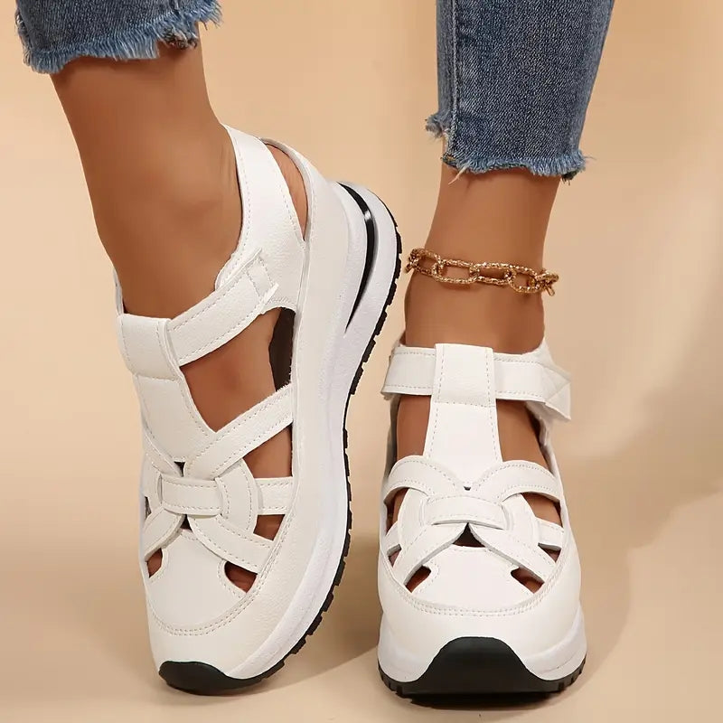 Lysandra structured wrap-over sandals - front view