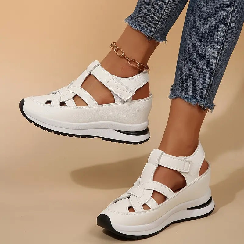 Lysandra structured wrap-over sandals - side view