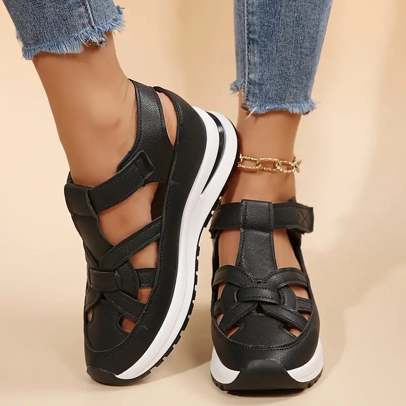 Lysandra structured wrap-over sandals - back view