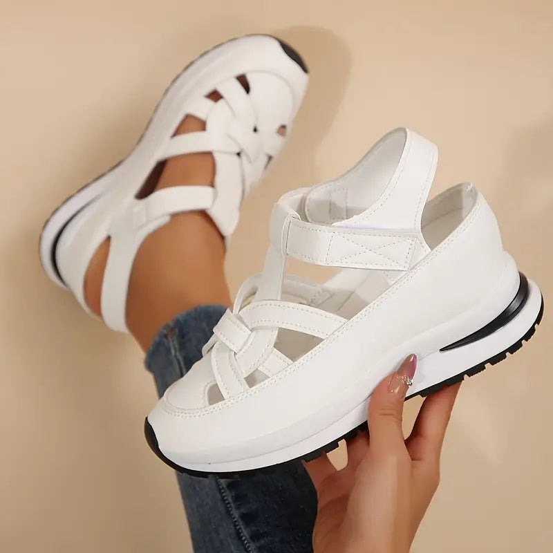 Lysandra structured wrap-over sandals - detail view
