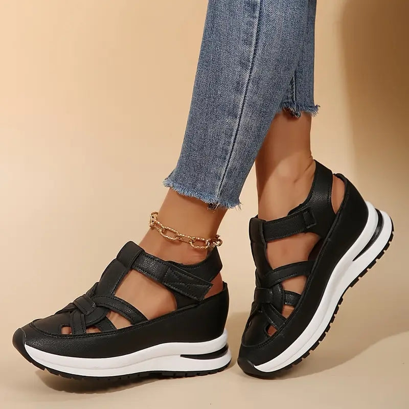 Lysandra structured wrap-over sandals - styled view