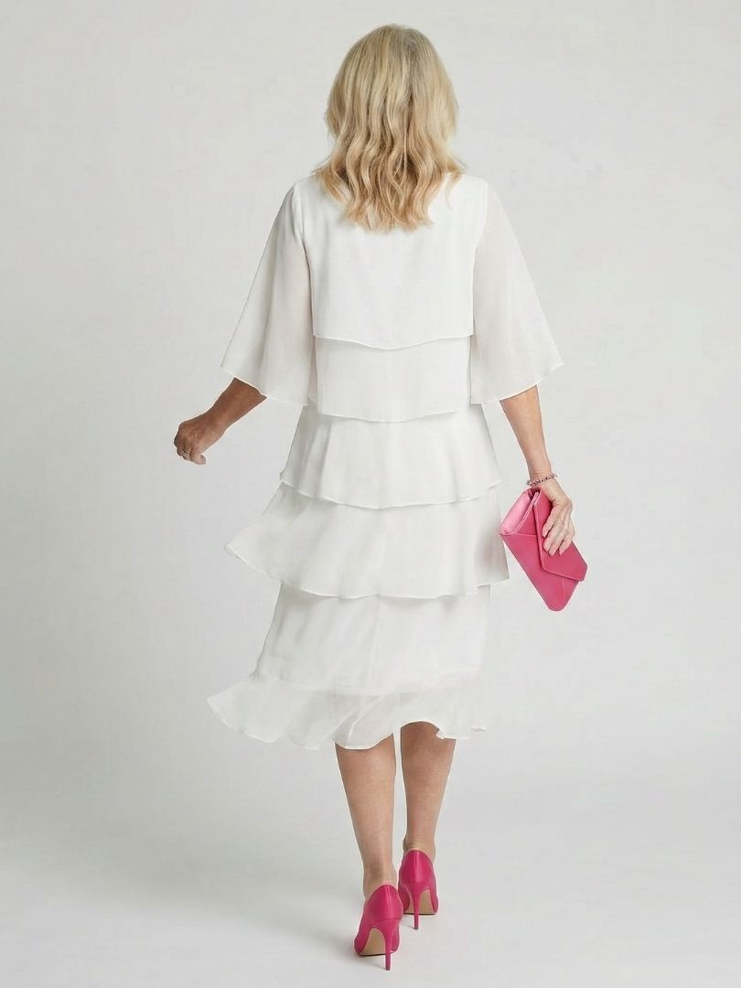 Madison tiered midi dress - full look 1