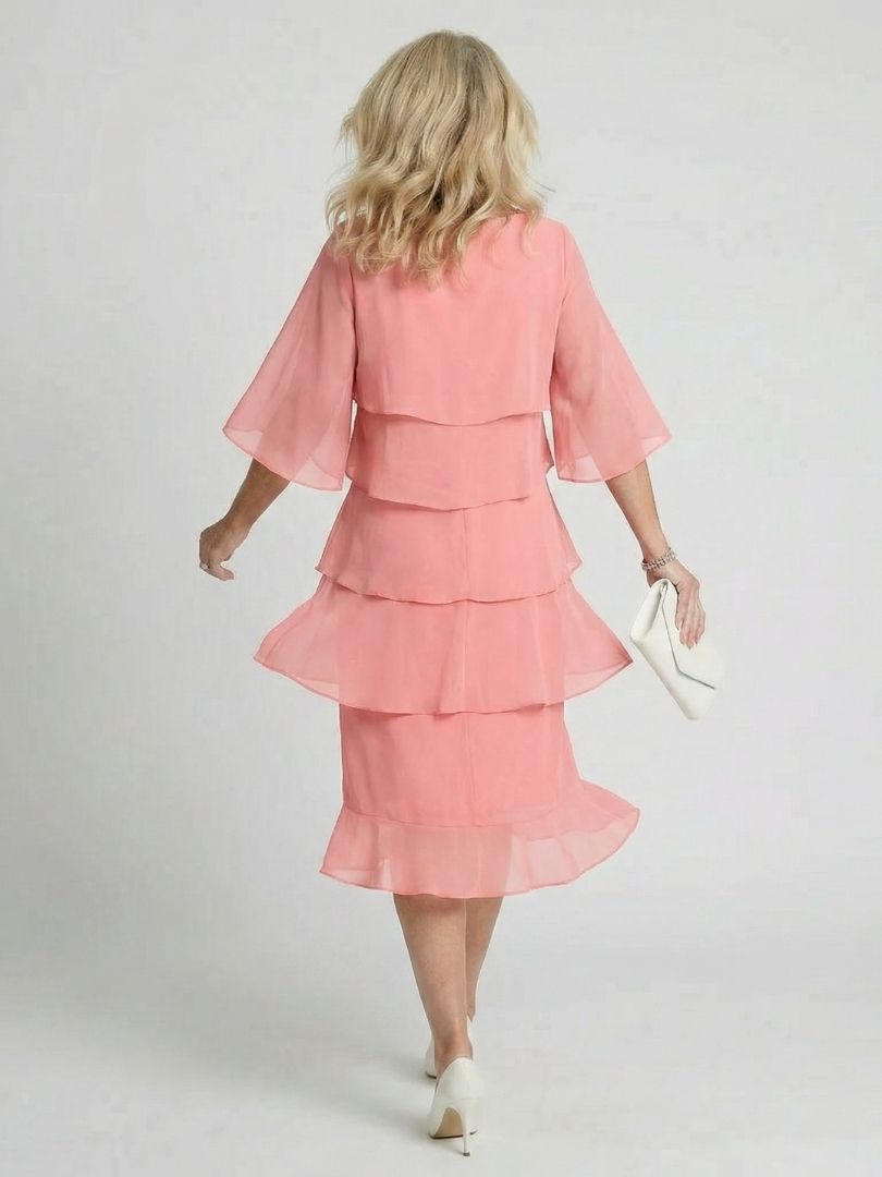 Madison tiered midi dress - full look 4