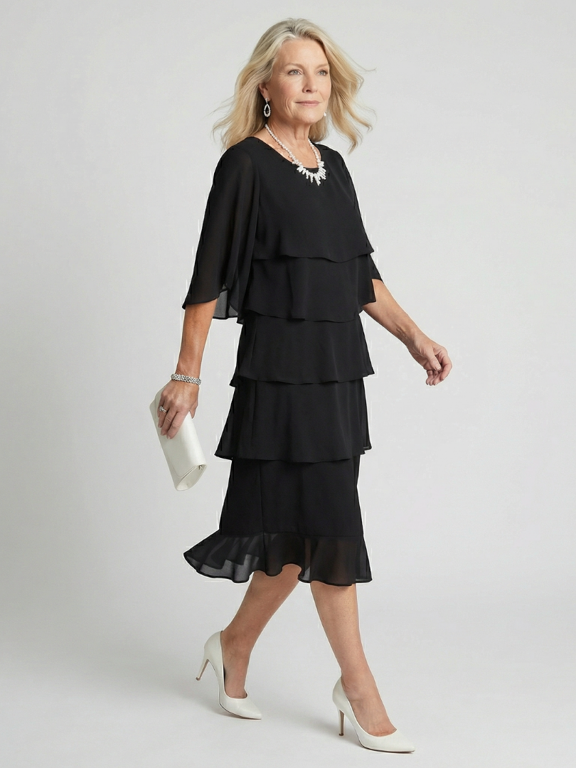 Madison tiered midi dress - side view