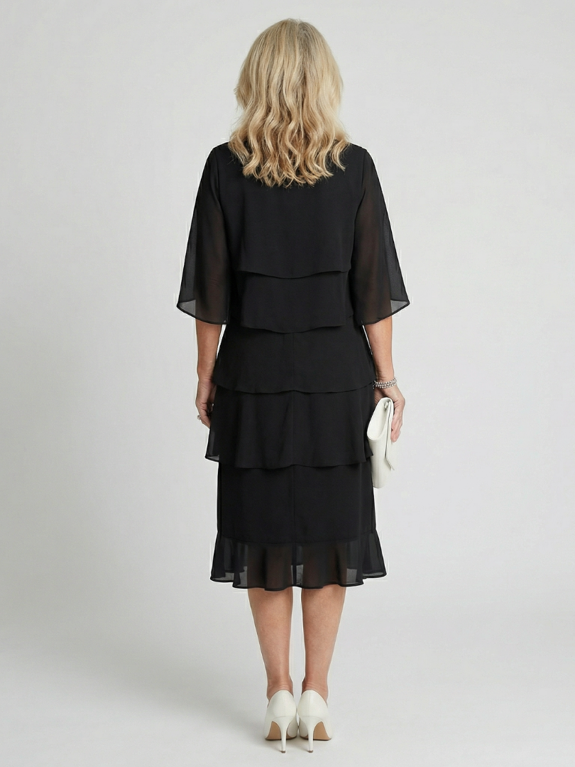 Madison tiered midi dress - sleeve detail