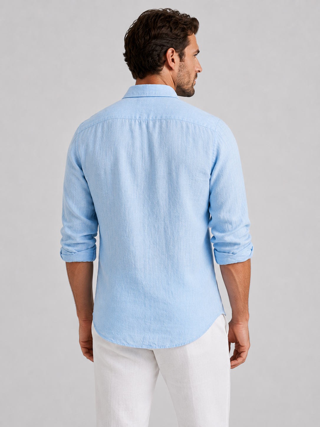 Magnus linen-look knit polo - side view