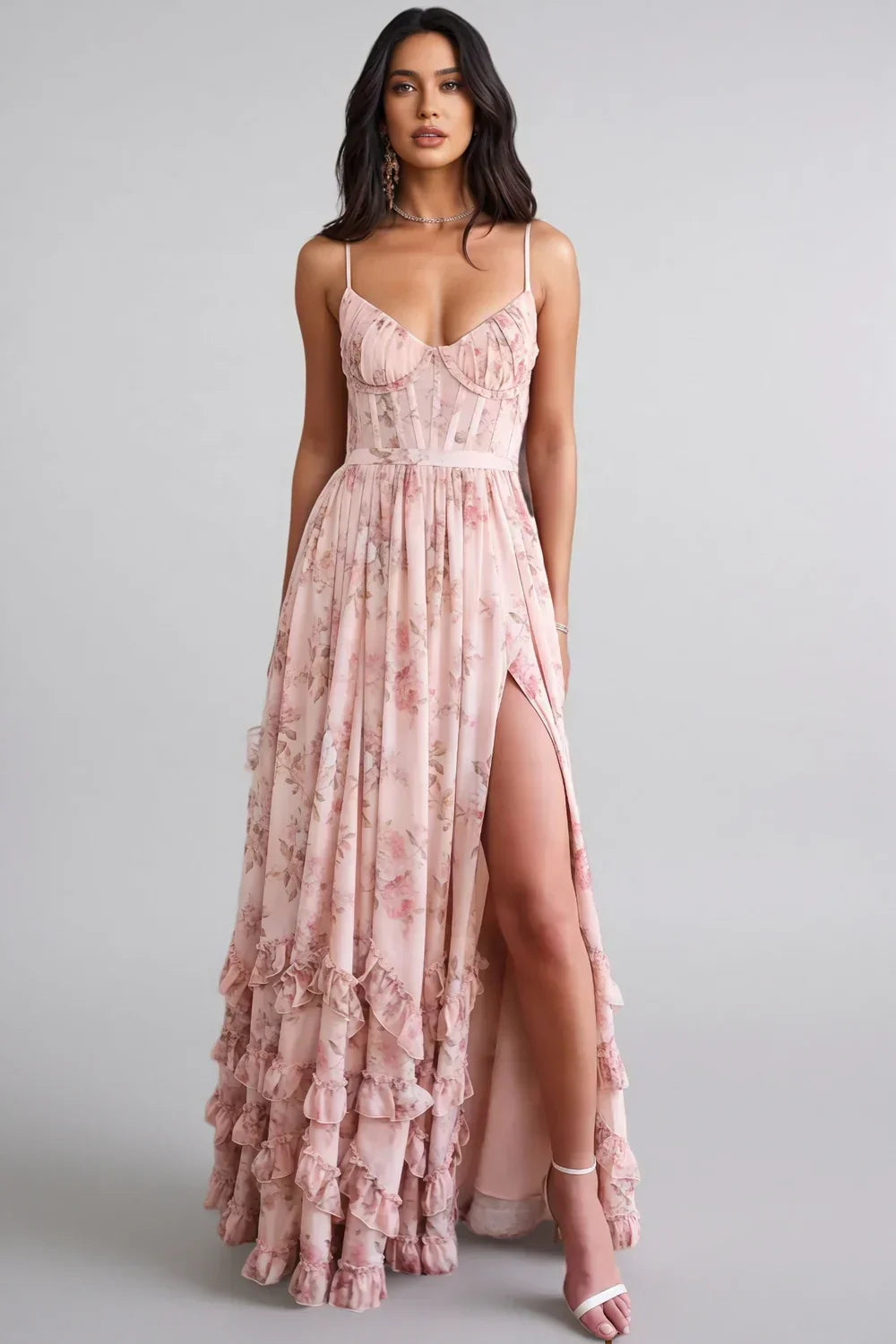 Marcella floral corset maxi dress - styled outfit