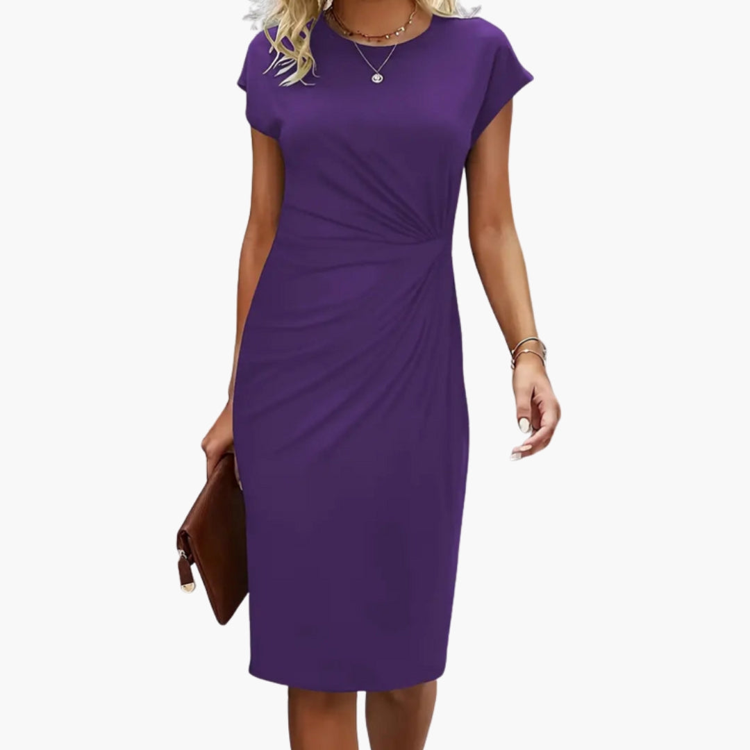 marion round neck midi dress - detail view