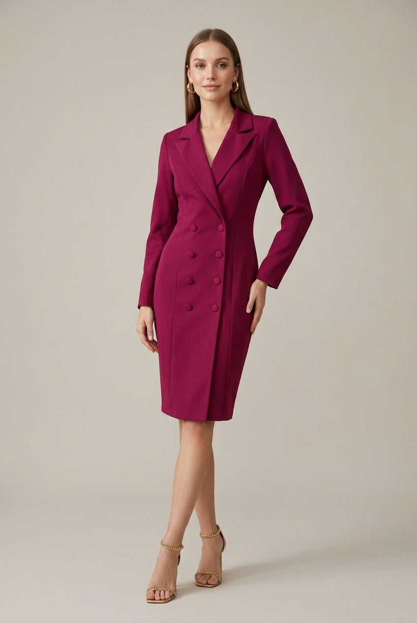 Marjorie double breasted blazer dress - front view