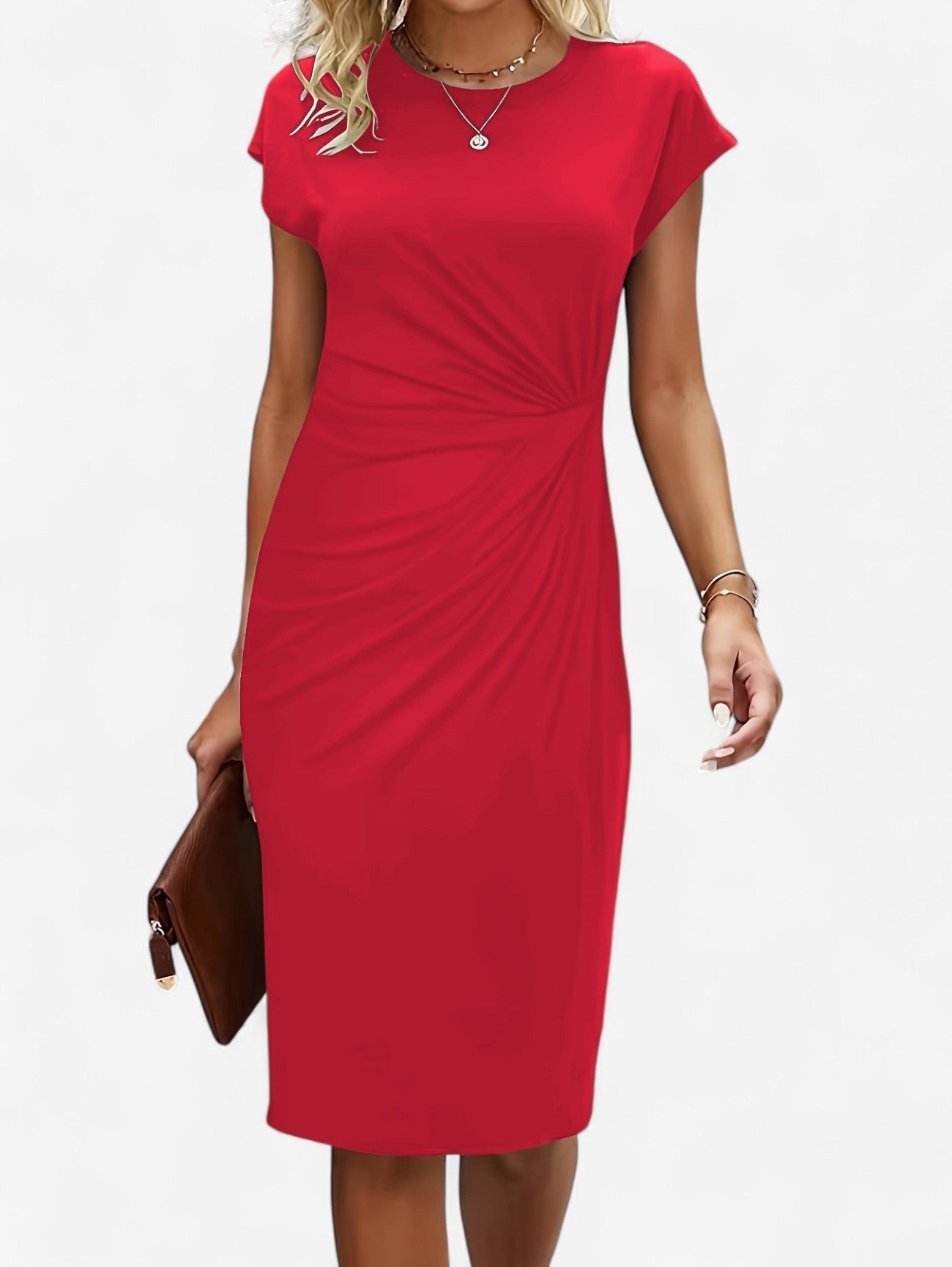 Mette ruched bodycon midi dress - styled outfit