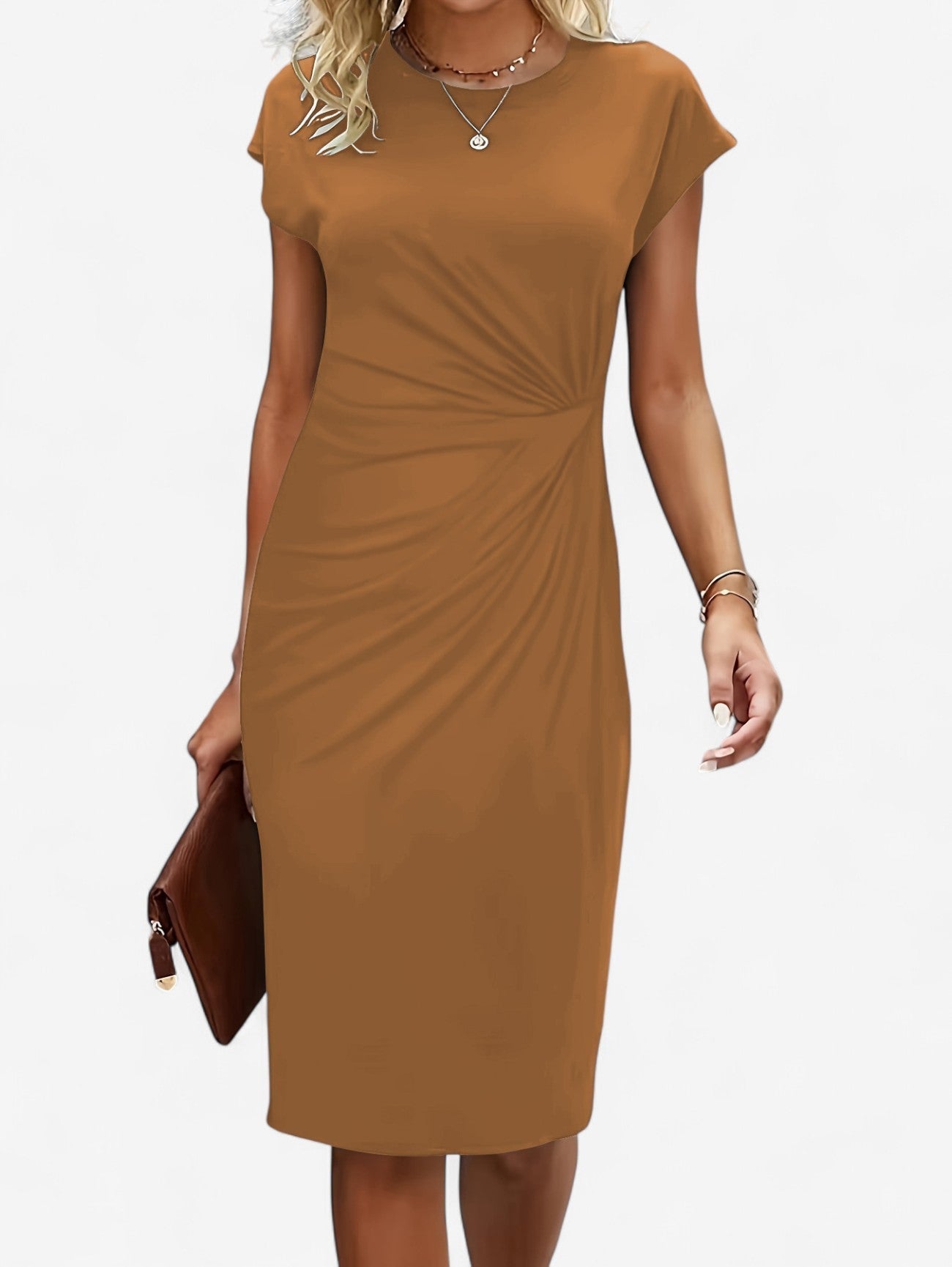 Mette ruched bodycon midi dress - close up