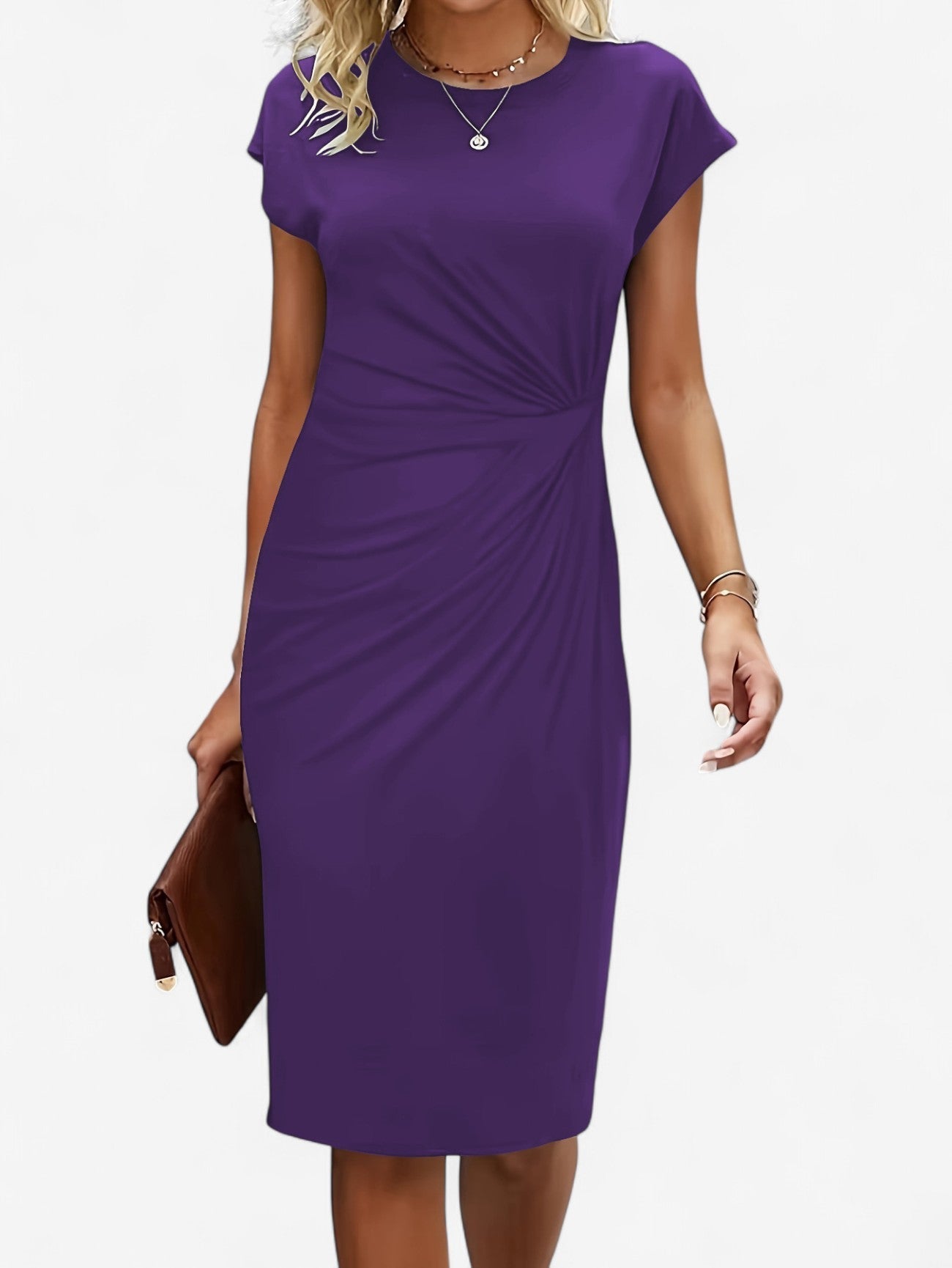 mette ruched bodycon midi dress - detail view