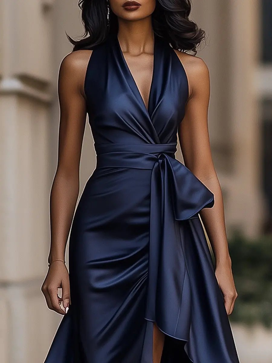 nadine halter neck maxi dress - fabric detail