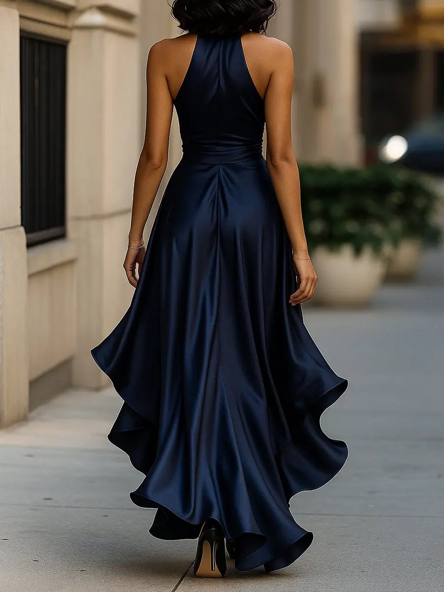 nadine halter neck maxi dress - styled outfit