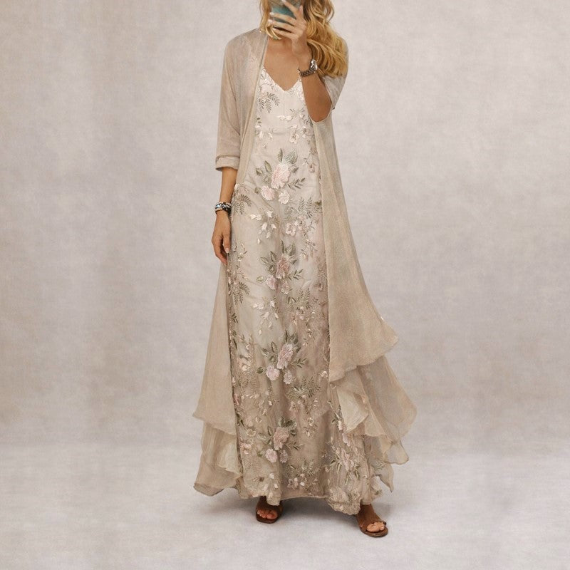 Natalie floral print maxi dress - side view