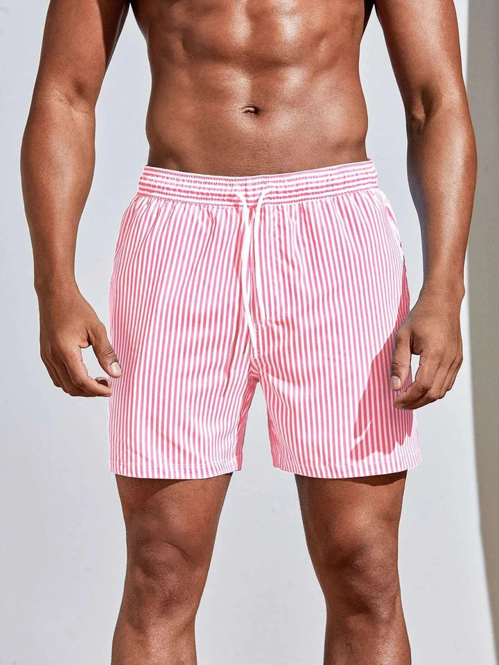 Niall striped swim shorts - front view