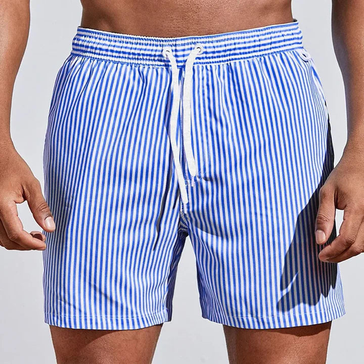 Niall striped swim shorts - side view