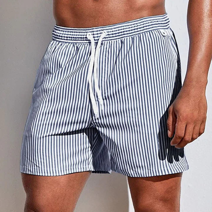 Niall striped swim shorts - back view