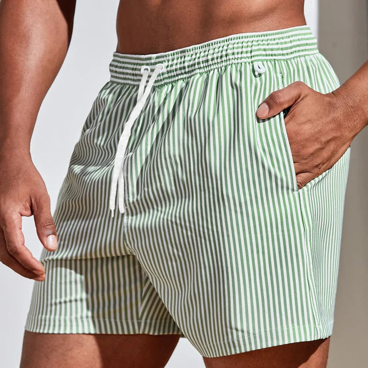 Niall striped swim shorts - detail view