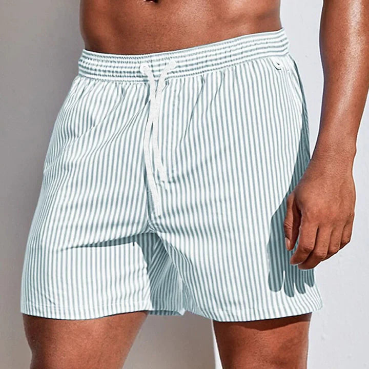 Niall striped swim shorts - styled view