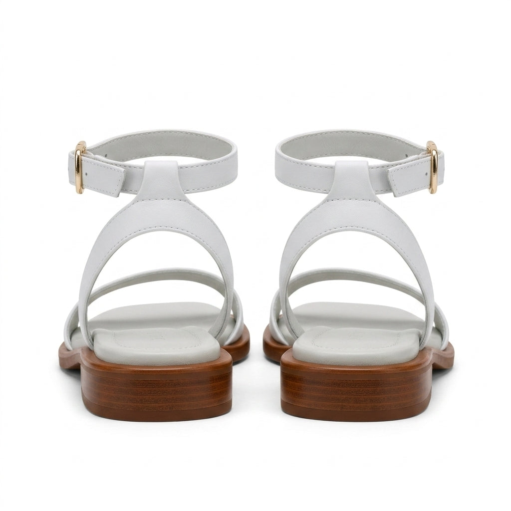 Noor square toe ankle strap flat sandals - additional angle 1