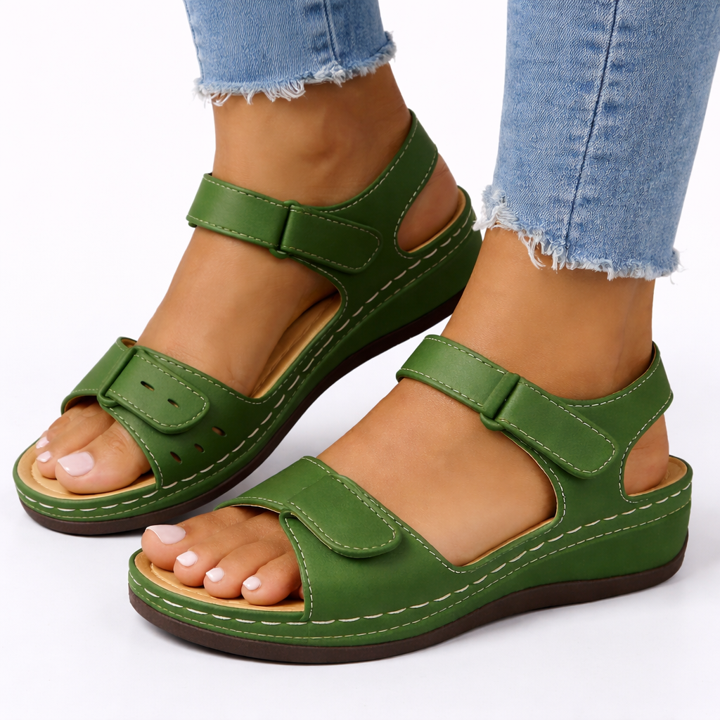 Odessia orthopedic walking sandals - color Green