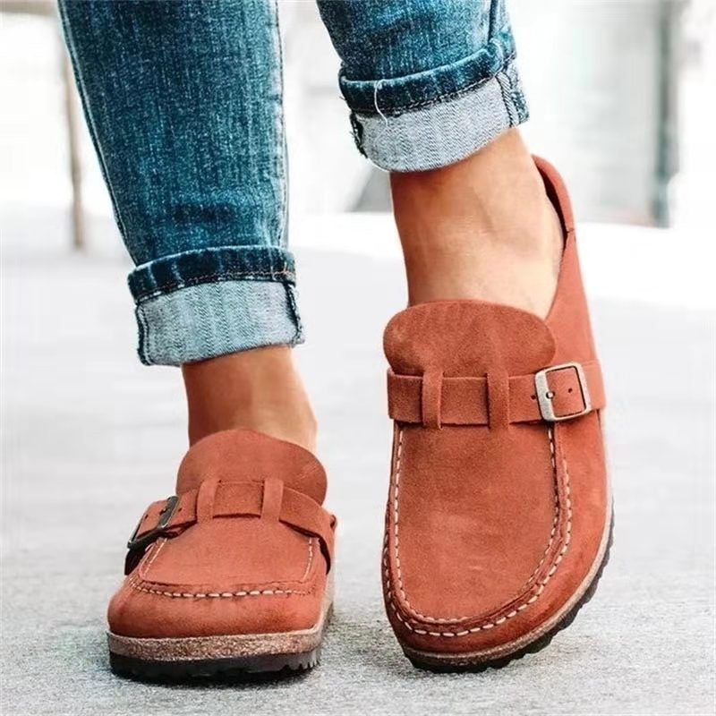 Oleander orthopaedic suede flats - front view