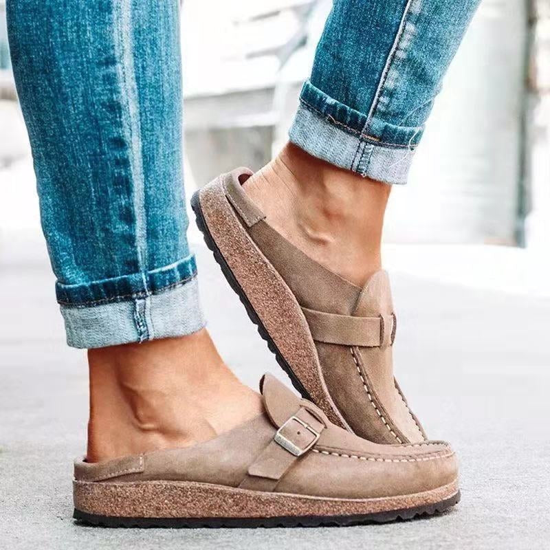 Oleander orthopaedic suede flats - side view