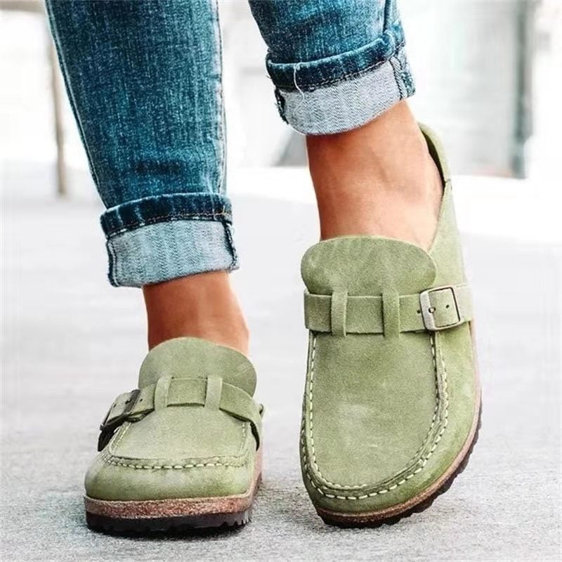Oleander orthopaedic suede flats - detail view