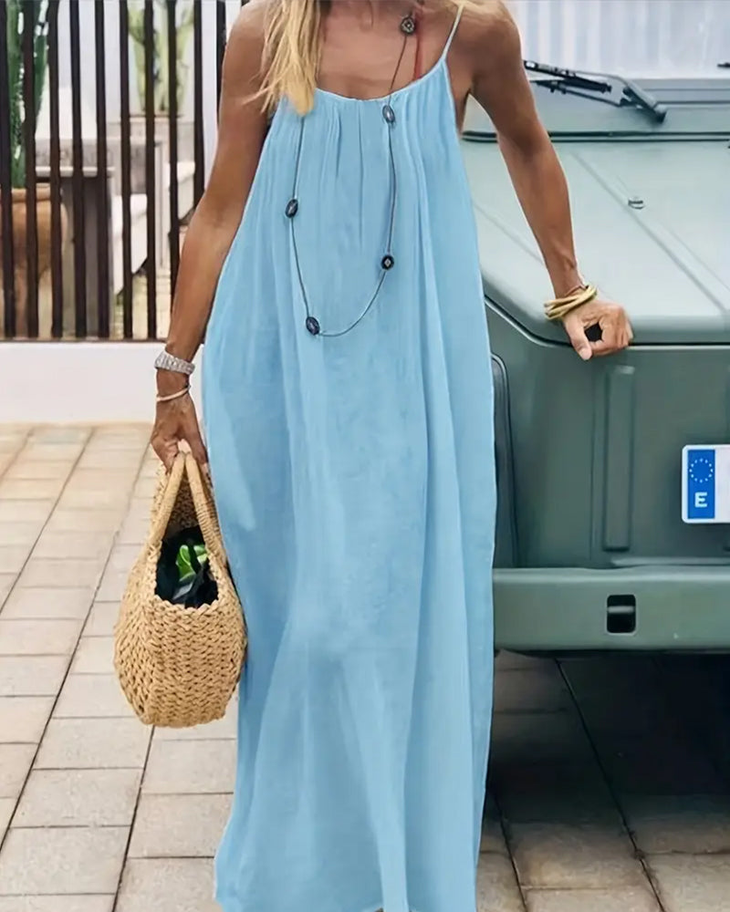 Oriana sleeveless cami maxi dress - styled outfit