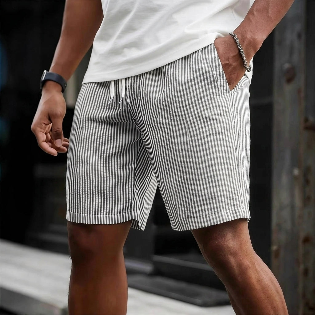Orson striped cargo shorts - front view