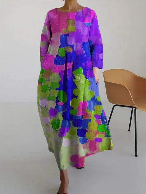 Otta oversized abstract print cotton maxi dress - front view