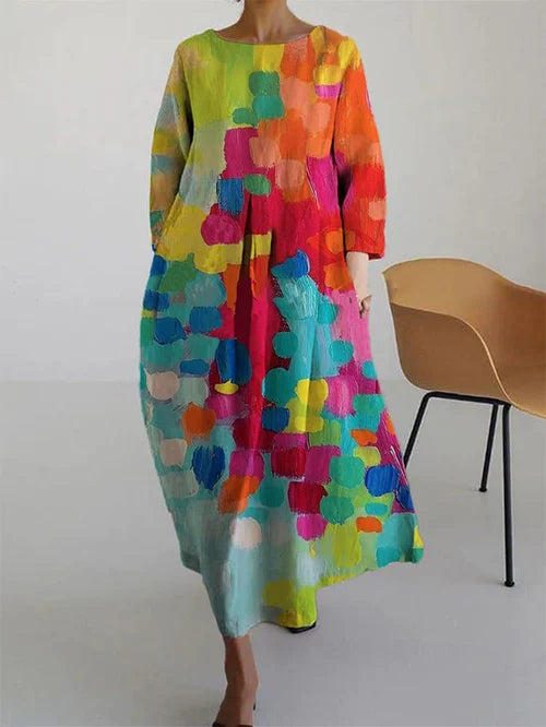 Otta oversized abstract print cotton maxi dress - styled outfit