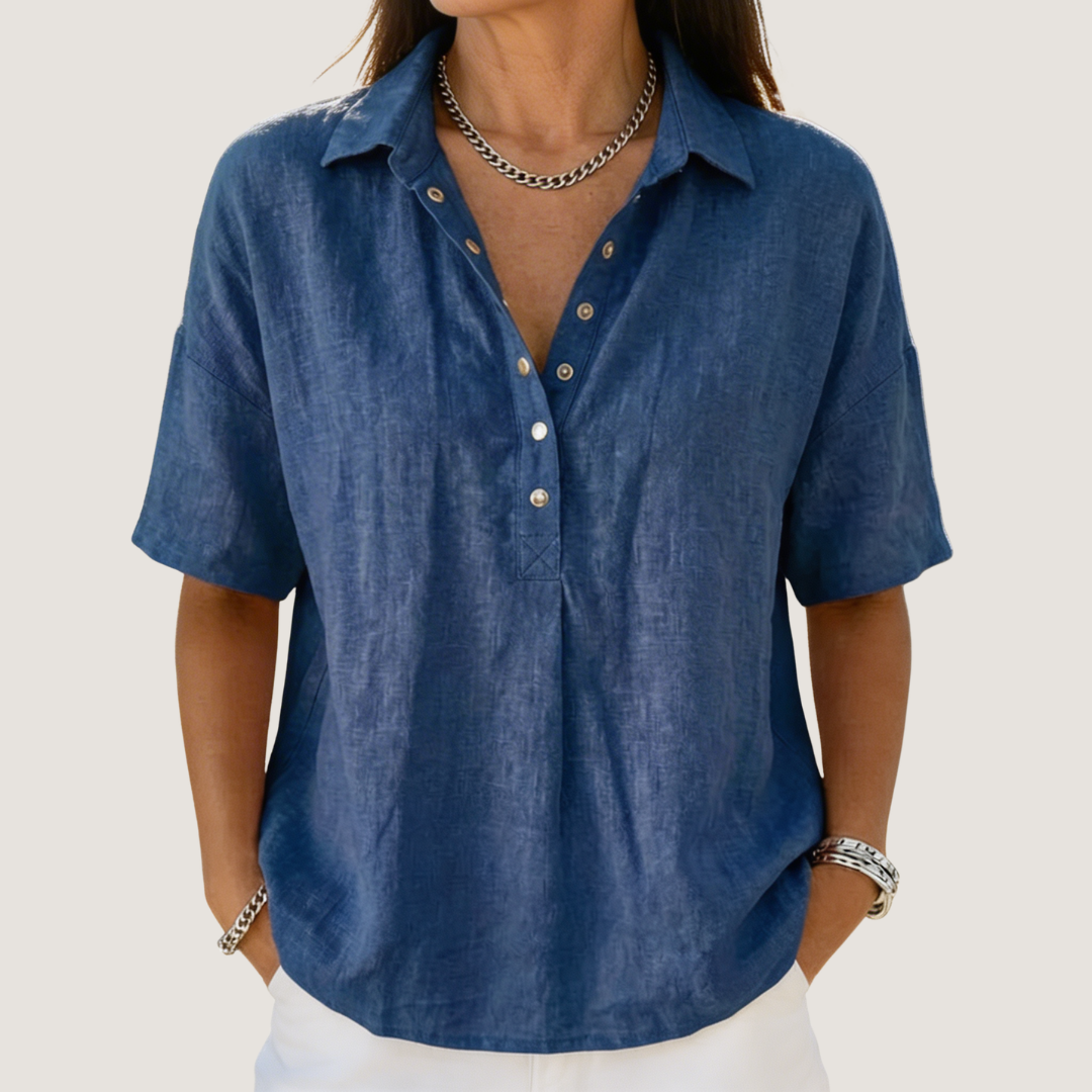 Palatine collared crop top - front view
