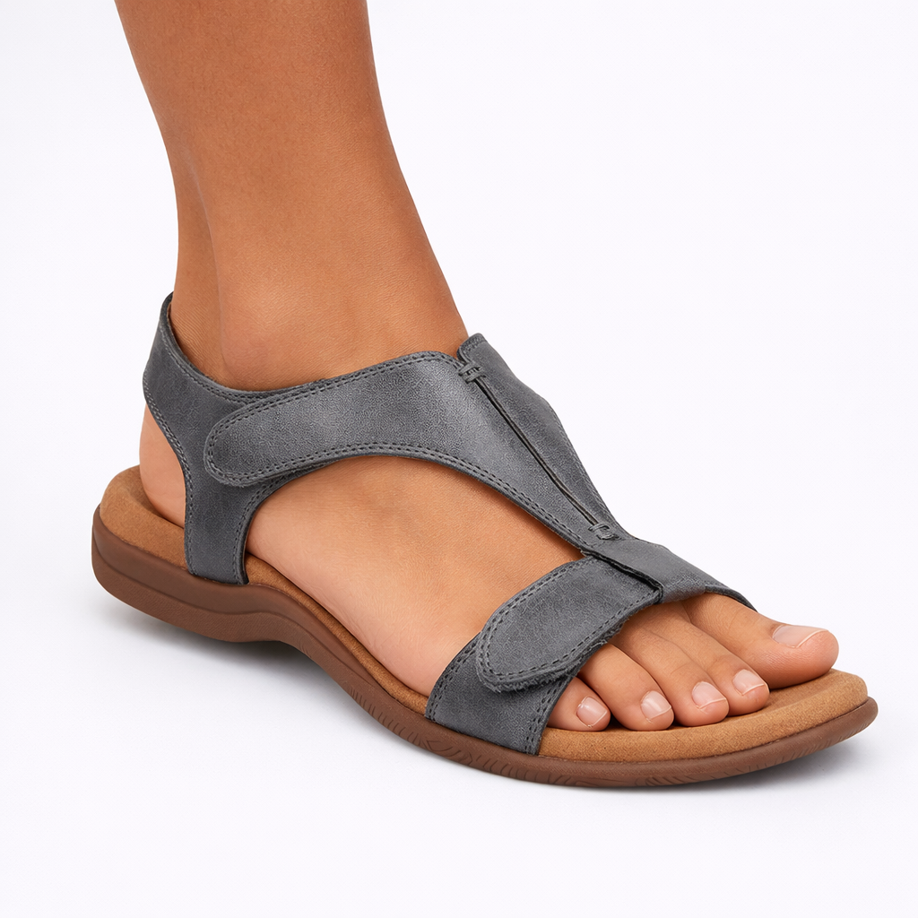 Paula orthopedic sandals with adjustable straps - color Grey