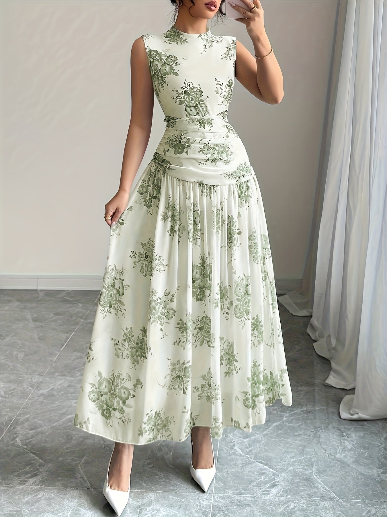 Poppy floral fitted knit dress - color option 2