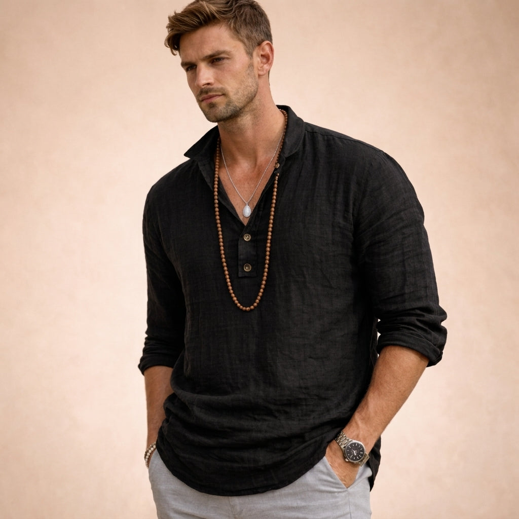 Quillon linen shirt - back view