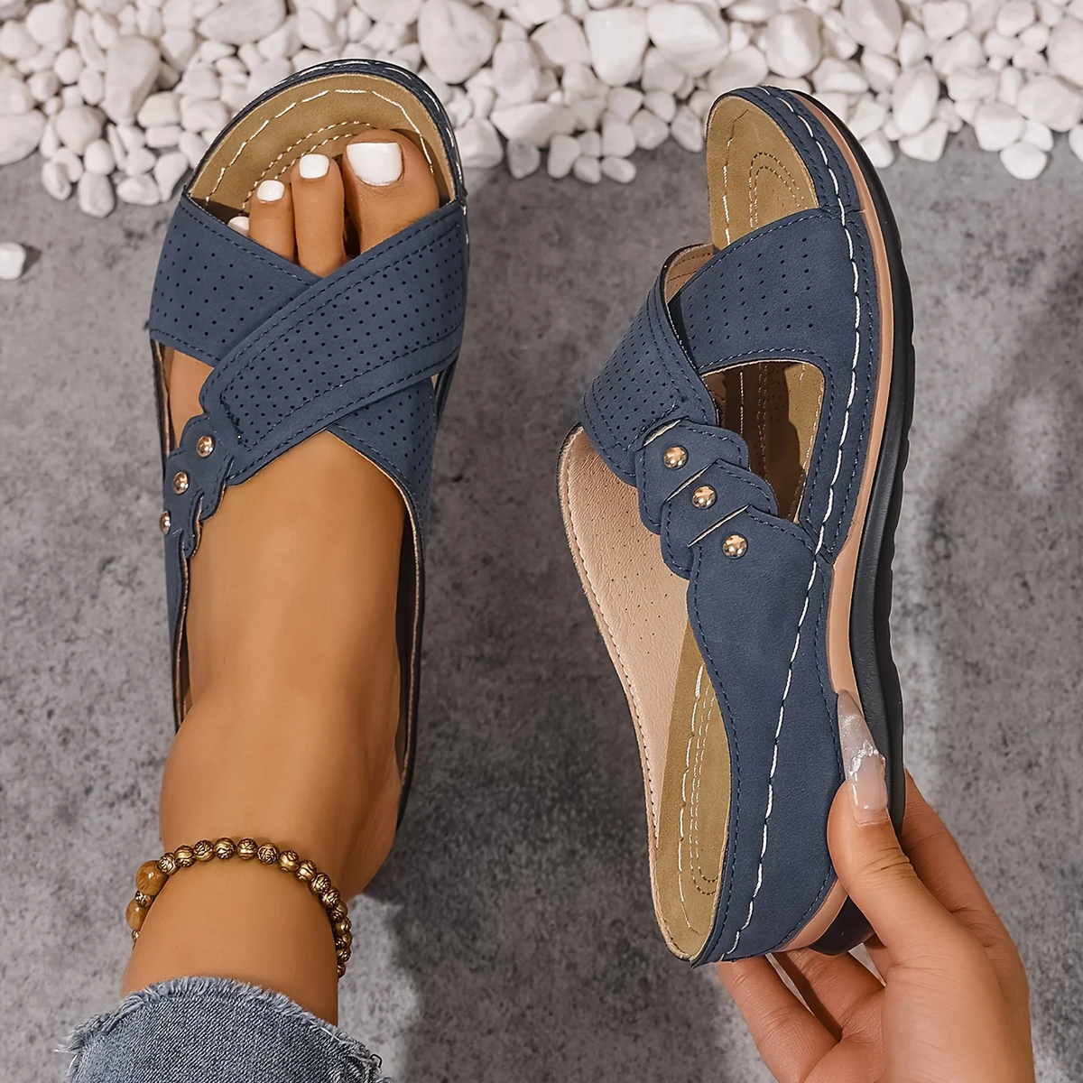 Quintessa orthopaedic wedge sandals - front view
