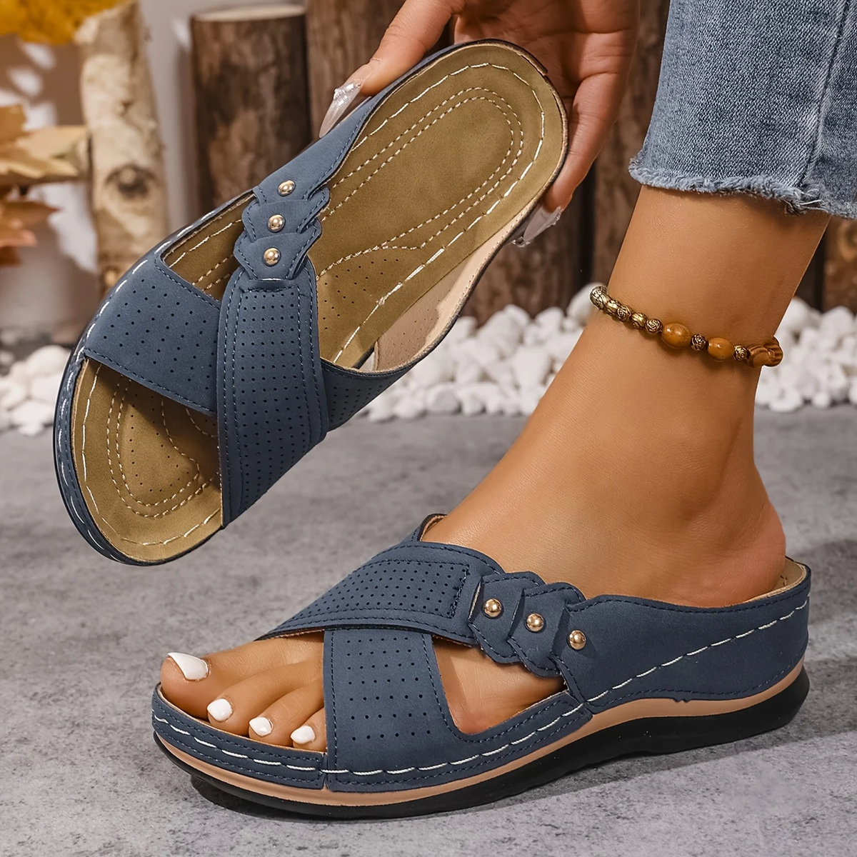 Quintessa orthopaedic wedge sandals - side view