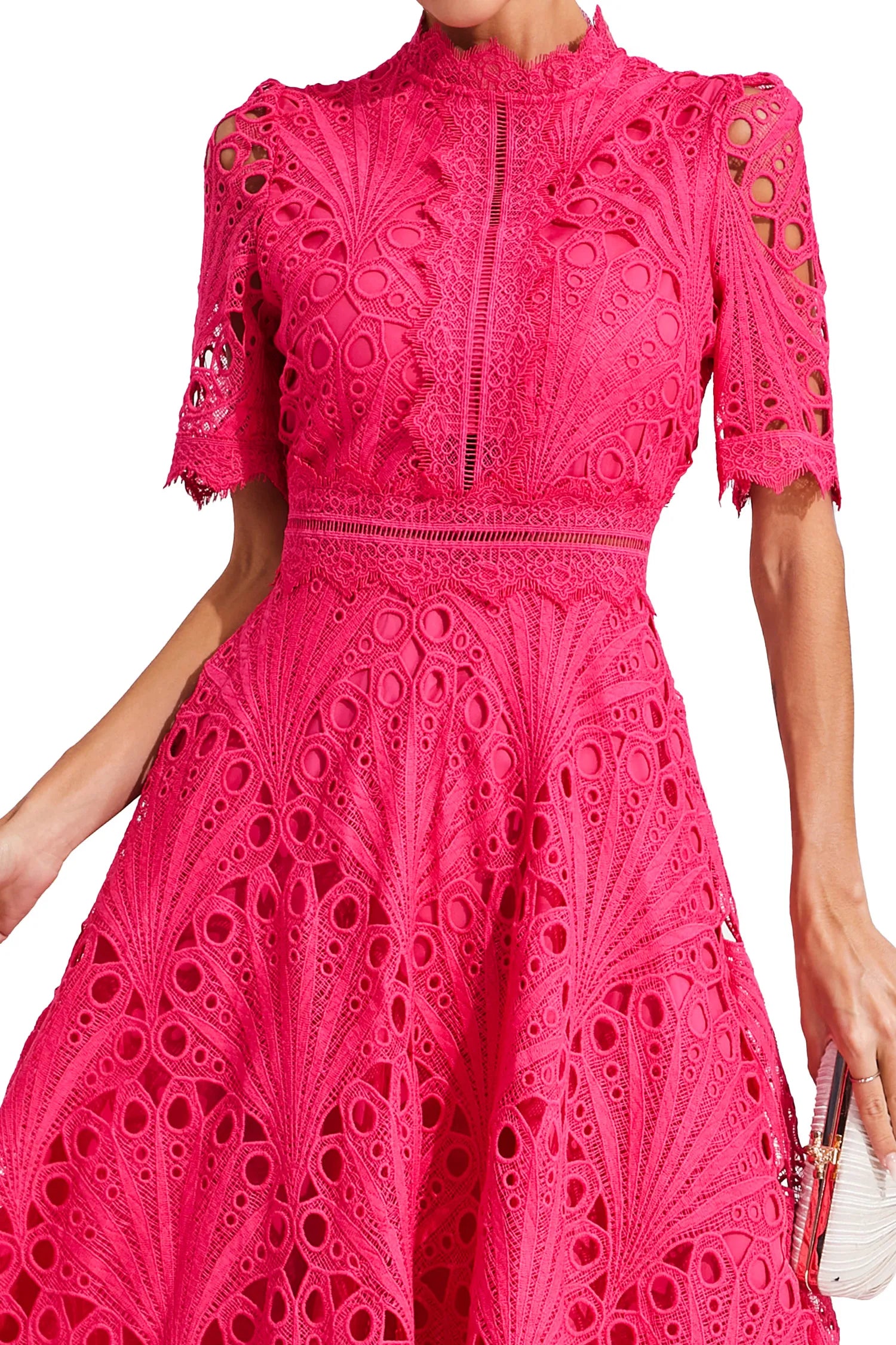 Rachel lace high neck midi dress - styled outfit 2