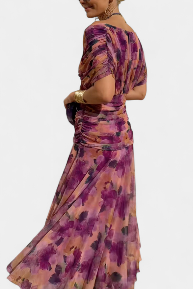 Sarah off shoulder chiffon midi dress - styled outfit 1
