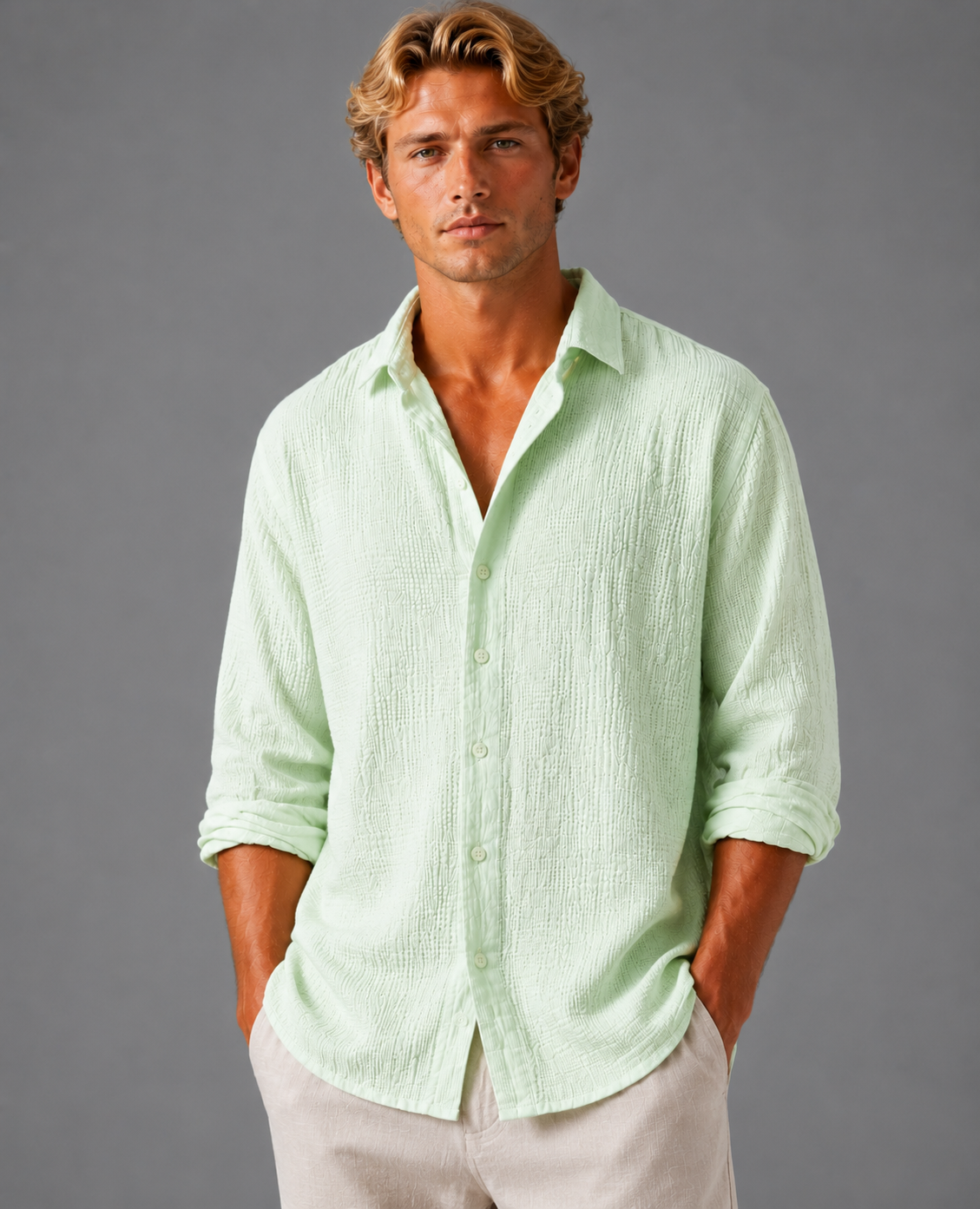 Roscoe linen-knit polo - styled view
