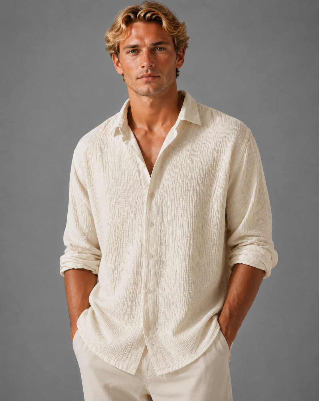 Roscoe linen-knit polo - styled view